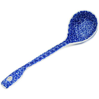 Polish Pottery Ladle 13&quot; Blue Bounty