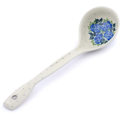 Polish Pottery Ladle 13&quot; Blue Rose