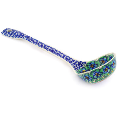 Polish Pottery Ladle 13&quot; Mardi Gras UNIKAT