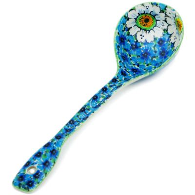 Polish Pottery Ladle 13&quot; Pansies And Daisies UNIKAT