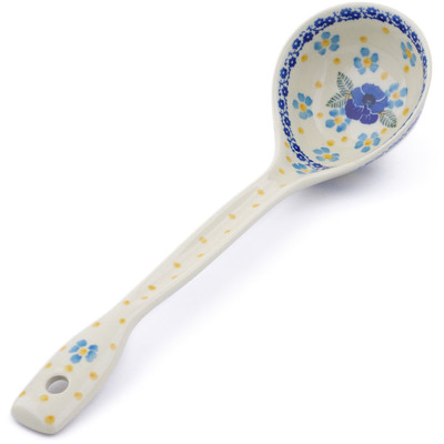 Polish Pottery Ladle 13&quot; Pansy And Violets