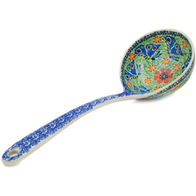 Polish Pottery Ladle 13&quot; Ring Of Flowers UNIKAT
