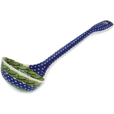 Polish Pottery Ladle 13&quot; Rooster Parade UNIKAT