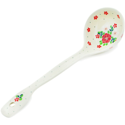 Polish Pottery Ladle 13&quot; Rosy Cheeks