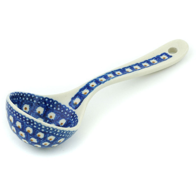 Polish Pottery Ladle 6&quot; Brown Eyed Peacock