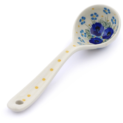 Polish Pottery Ladle 6&quot; Pansy And Violets