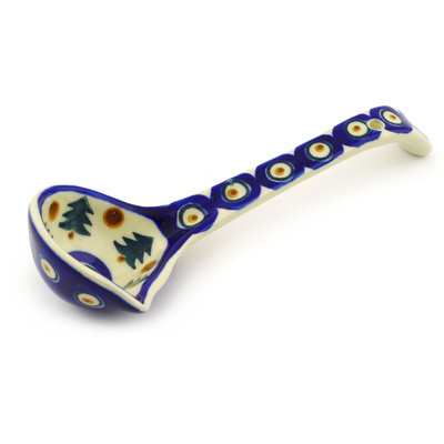 Polish Pottery Ladle 7&quot; Autumn Evergreen