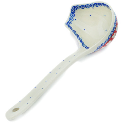 Polish Pottery Ladle 7&quot; Banner Of Hearts
