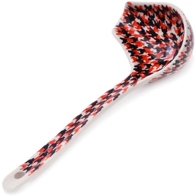 Polish Pottery Ladle 7&quot; Bold Houndstooth