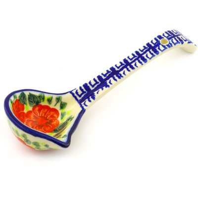 Polish Pottery Ladle 7&quot; Happiness UNIKAT