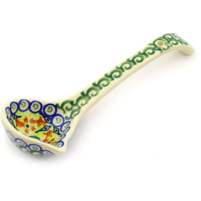 Polish Pottery Ladle 7&quot; Heavenly Swirls