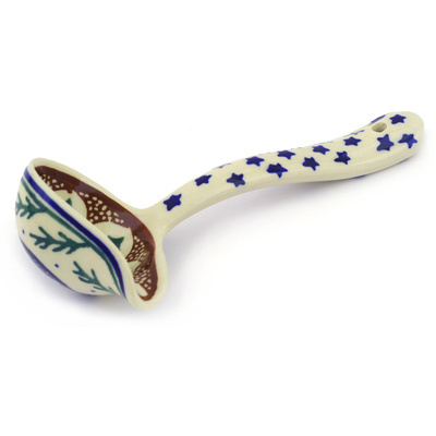 Polish Pottery Ladle 7&quot; Pine Boughs