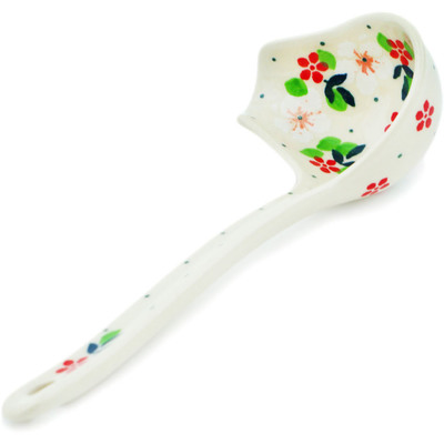 Polish Pottery Ladle 7&quot; Rosy Cheeks