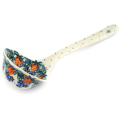 Polish Pottery Ladle 9&quot; Strwaberry Fever