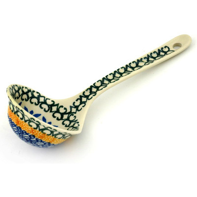 Polish Pottery Ladle 9&quot; Water Asters