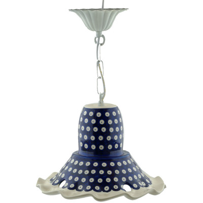 Polish Pottery Lamp 15&quot; Blue Eyes UNIKAT