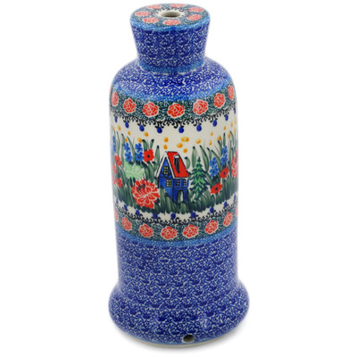 Polish Pottery Lamp Base 11&quot; Blue Escape UNIKAT