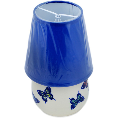 Polish Pottery Lamp Base 8&quot; Monarch Migration