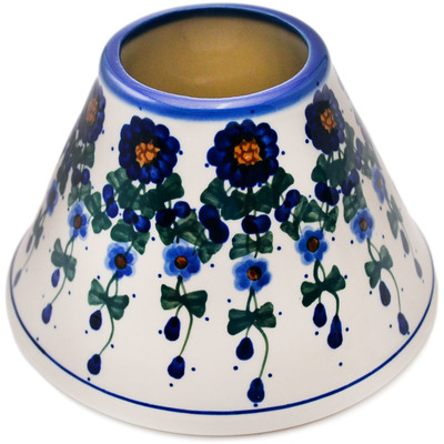 Polish Pottery Lamp Shade 6&quot; Vines Of Blue UNIKAT
