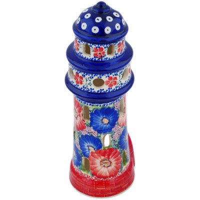 Polish Pottery Lantern 10&quot; Blossom Bliss UNIKAT