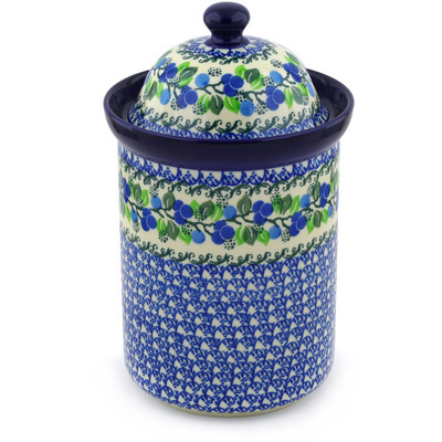 Polish Pottery Large Canister 11&quot; Limeberry