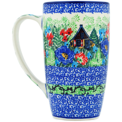 Polish Pottery Latte Mug Autumn Chalet UNIKAT