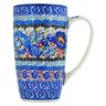 Polish Pottery Latte Mug Beautiful Blues UNIKAT