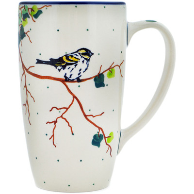 Polish Pottery Latte Mug Birds Of A Feather UNIKAT