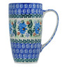 Polish Pottery Latte Mug Blue Beauty UNIKAT