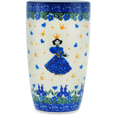 Polish Pottery Latte Mug Blue Castle Princess