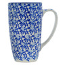 Polish Pottery Latte Mug Blue Forest