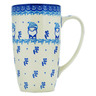 Polish Pottery Latte Mug Blue Gnome