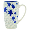 Polish Pottery Latte Mug Blue Maple River