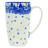 Polish Pottery Latte Mug Blue Winter