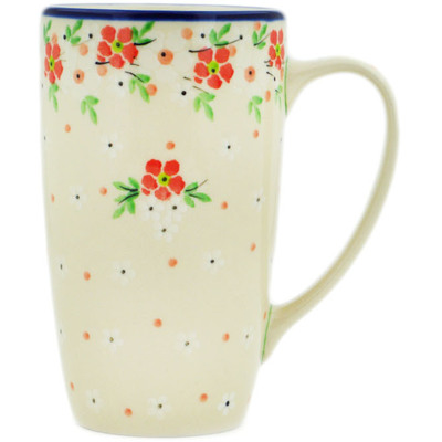 Polish Pottery Latte Mug Blushing Blooms