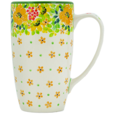 Polish Pottery Latte Mug Bright Spring UNIKAT