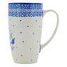 Polish Pottery Latte Mug Cobalt Tiger