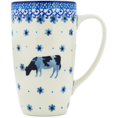 Polish Pottery Latte Mug Cow That Jumped Over The Moon