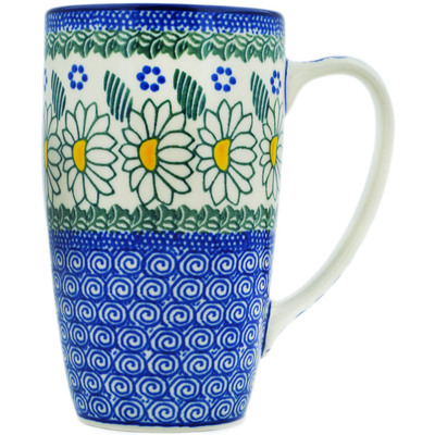 Polish Pottery Latte Mug Crazy Daisy