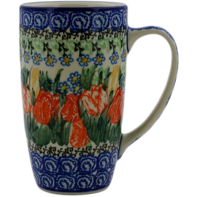 Polish Pottery Latte Mug Delightful Element UNIKAT