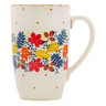 Polish Pottery Latte Mug Falling Leaves