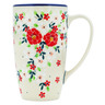 Polish Pottery Latte Mug Festive Misteltoe UNIKAT