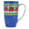 Polish Pottery Latte Mug Flourishing Flowers