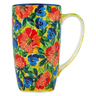 Polish Pottery Latte Mug Flowers Collected On A Sunny Day UNIKAT