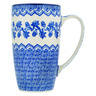 Polish Pottery Latte Mug Forget-me-not Summer Wreath