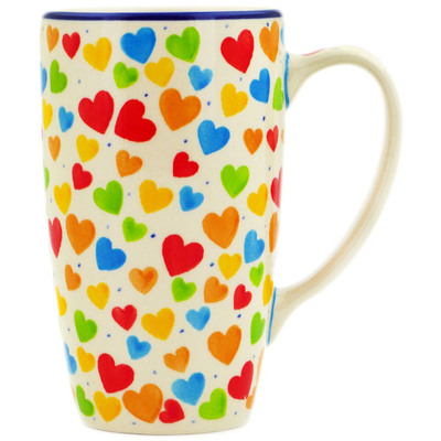 Polish Pottery Latte Mug In Love With Love UNIKAT