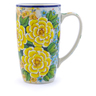 Polish Pottery Latte Mug L38 Yellow Elegance UNIKAT