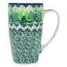 Polish Pottery Latte Mug Leafy Garden UNIKAT