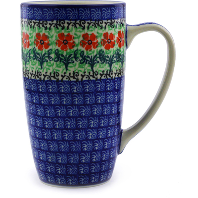 Polish Pottery Latte Mug Maraschino