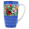 Polish Pottery Latte Mug Scarlet Flora UNIKAT